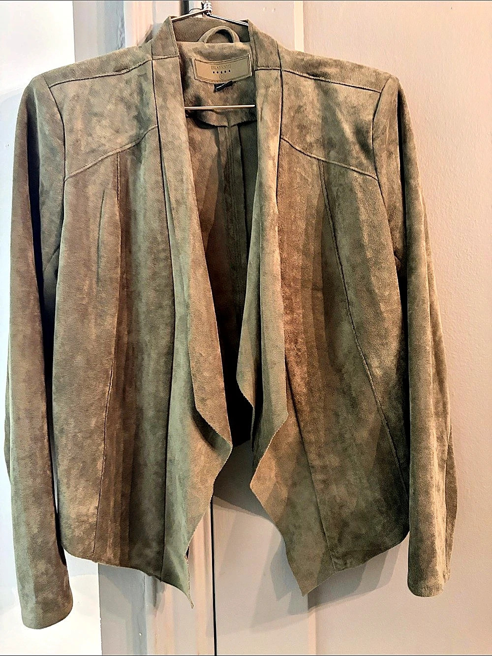 Blank NYC Suede-Style Jacket in Green Size Small